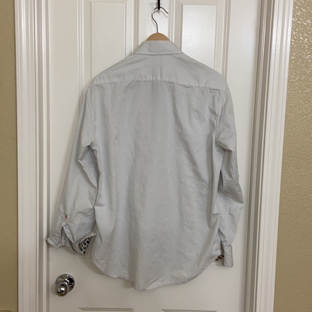 Robert Graham long sleeve shirt white gray large - Picture 2 of 7